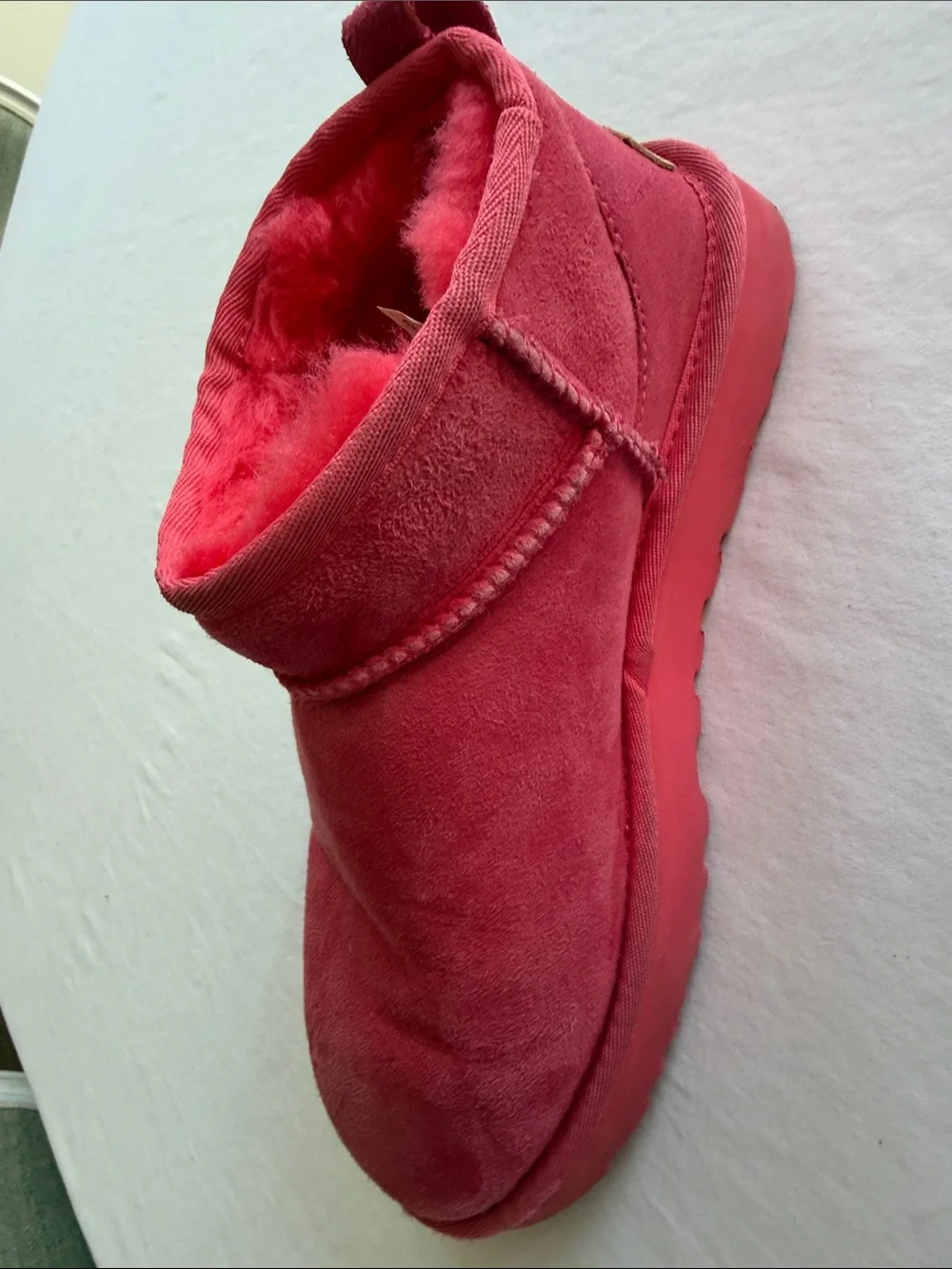 Ugg Plush Pink mini Shearling Slip-On Boots